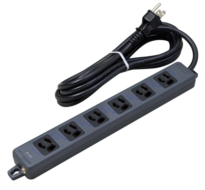 楽天市場】【受注品】明工社 MR7906TJ5BB OAタップ 黒 6個口 5m : IPX 