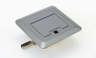 寺田電機製作所 EEM10000 コンセントボックス　ボックス+角型プレート（シルバーメタリック） TERADA