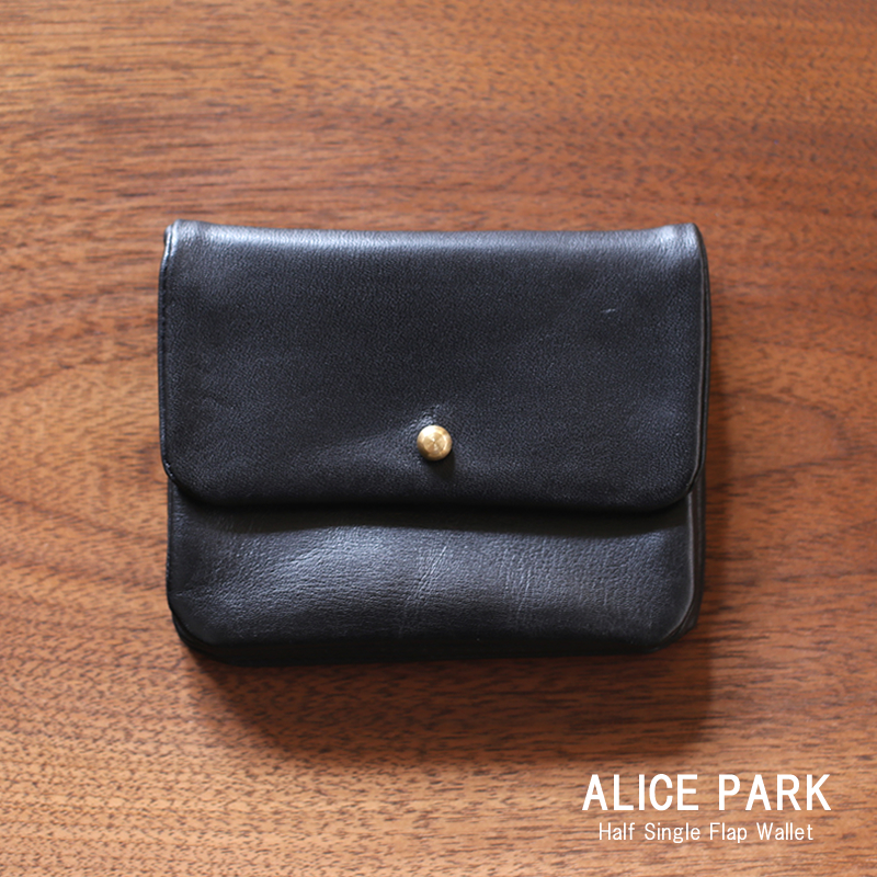 楽天市場】【在庫限りで販売終了】ALICE PARK アリスパーク Half Single Flap Wallet Black /  二つ折り財布ハーフシングルフラップウォレット ブラック 送料無料 : iraka-イラカ-