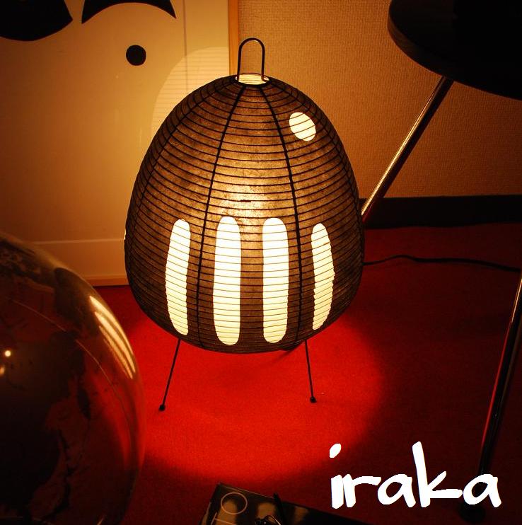 イサムノグチ　AKARI　あかり　アカリ　1AB（抽象模様ブラック）　LED電球(E26-40W形相当)付属 Isamu Noguchi  テーブルランプ 和紙照明【送料無料】 | iraka-イラカ-