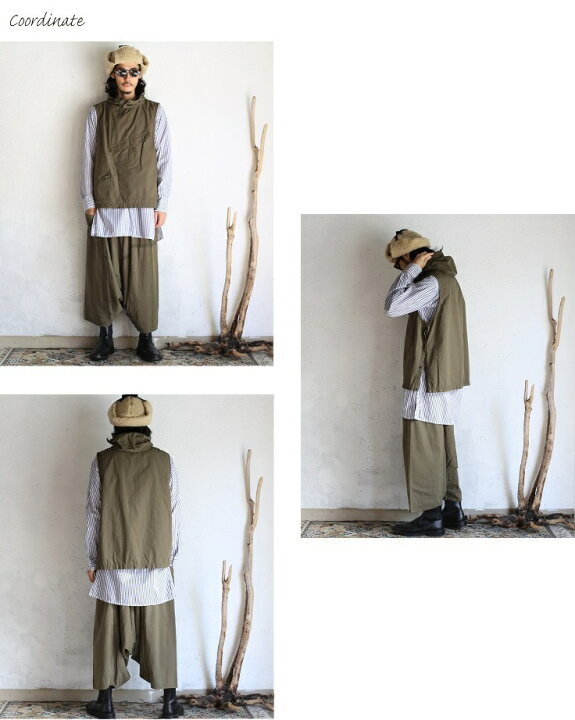 楽天市場】【30%OFFセールSALE】【DECHO】 Hood Vest OLIVE COTTON  