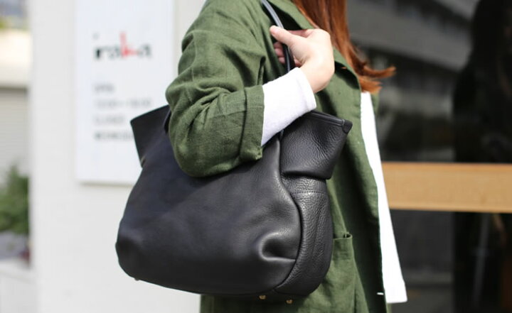 楽天市場】Ense(アンサ)【送料無料】Leather tote S black/ブラック 