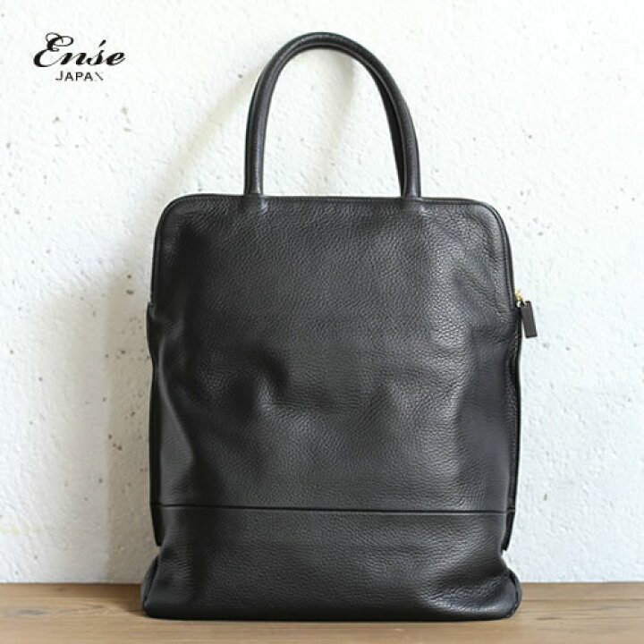 楽天市場】Ense(アンサ)tote M blackステアレザー トートバッグ M 