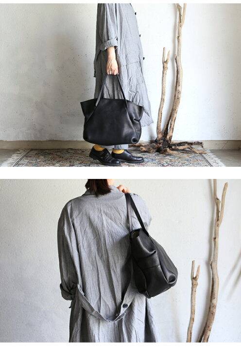 楽天市場】Ense(アンサ)【送料無料】Leather tote M black/ブラック 