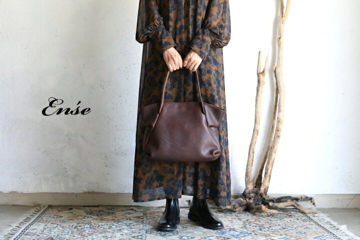 楽天市場】Ense(アンサ)【送料無料】Leather tote S brown/ブラウン 
