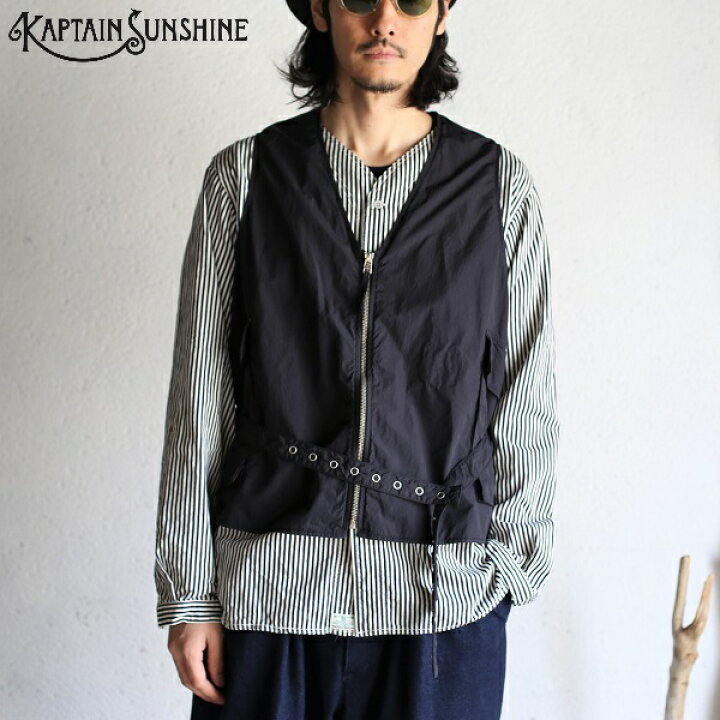 楽天市場】【Kaptain Sunshine】 Belted Vest GARMENT DYED WATER 