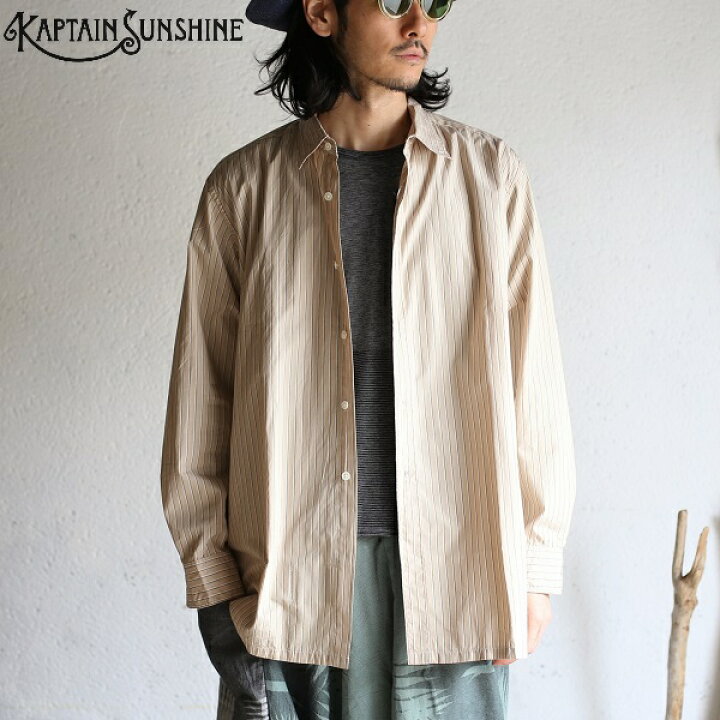 KAPTAIN SUNSHINE Pullover Shirt Finx Cotton Oxford 定価35200円 長袖シャツ 24SS アイボリー メンズ キャプテン サンシャイン【中古】5-0805M♪