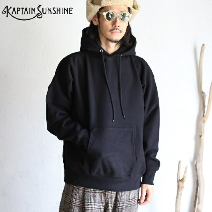 楽天市場】【Kaptain Sunshine】Strech Sweat Hoody BLACK ストレッチ 