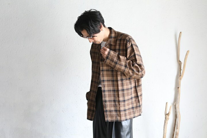 楽天市場】【Kaptain Sunshine】 Open Collar Shirt Jacket BROWN 