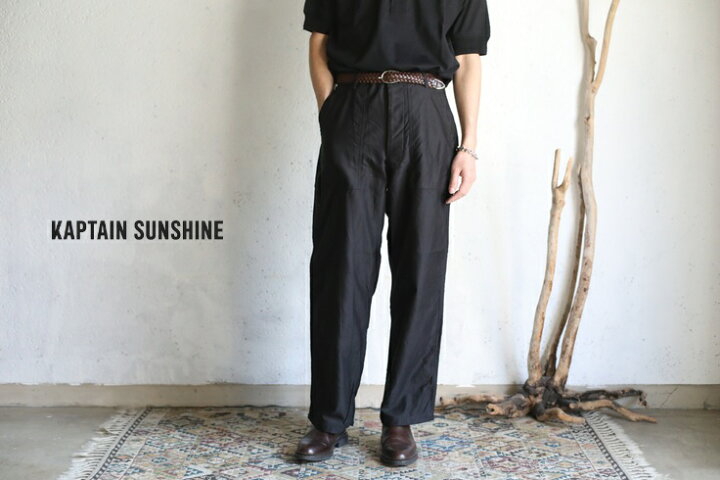 楽天市場】【Kaptain Sunshine】 Baker Pants BLACK ベイカーパンツ 