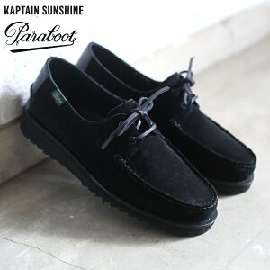 yKAPTAIN SUNSHINE×PARABOOTzDomingue Suede deck shoes Black shark soleLveTVC × pu[c h}O XG[hfbLV[Y V[N\[ ubN