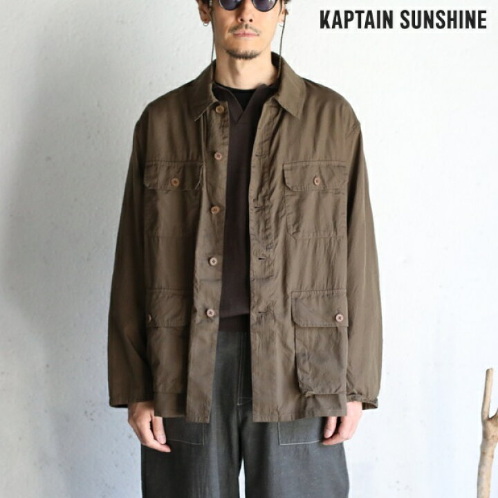 楽天市場】【Kaptain Sunshine】Safari Shirt Jacket BROWNサファリ 