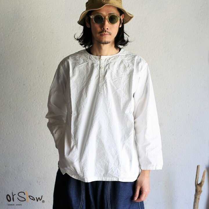 楽天市場】【40%OFFセールSALE】【orslow】NO COLLAR PULLOVER shirt 