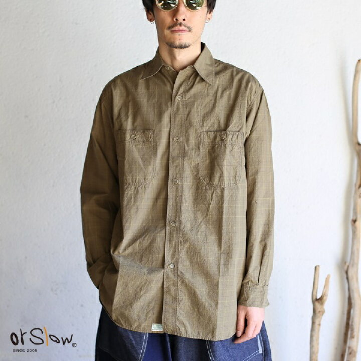楽天市場】【orslow】 VINTAGE FIT WORK SHIRTS GREEN CHECK 