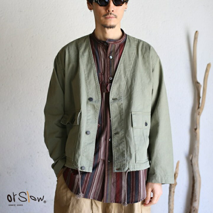 楽天市場】【50%OFFセールSALE】【orslow】 USMC V-NECK HERRINGBONE 