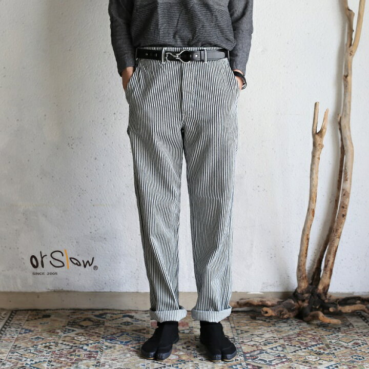 楽天市場】【orslow】 FRENCH WORK PANTS HICKORY 10oz denim 
