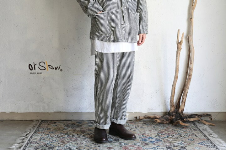 楽天市場】【orslow】 HICKORY STRIPE PAINTER PANTS One Wash 8oz(8 