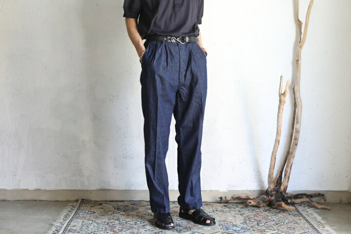 楽天市場】【orslow】 TWO TUCK DENIM WIDE TROUSER DENIM One Wash 