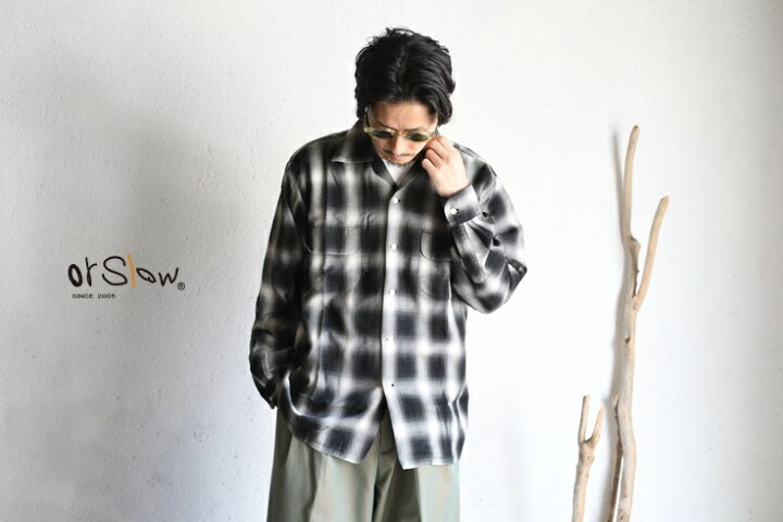 楽天市場】【orslow】OMBRE CHECK SHIRT BLACK CHECK オンブレチェック 