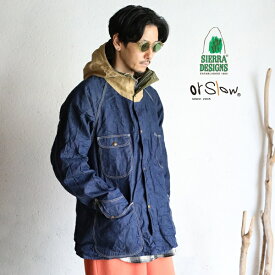 【orslow】 SIERRA DESIGNS × ORSLOW COVERALL ONE WASH 60/40 cloth parka 9oz japanese denimシェラデザインズ × オアスロウ 60/40パーカー デニムカバーオール 日本製【送料無料】81-6143-81