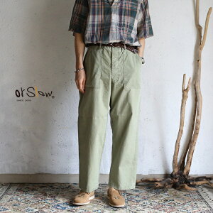 �yorslow�zSUMMER FATIGUE PANTS Button Fly GREEN slub canvas�I�A�X���E �t�@�e�B�[�O�p���c �x�C�J�[�p���c �{�^���t���C �O���[���y���������z