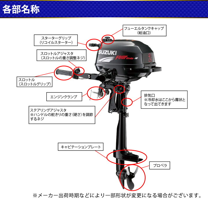 楽天市場】スズキ 船外機 DF2 2馬力 4ストローク OHVエンジン  