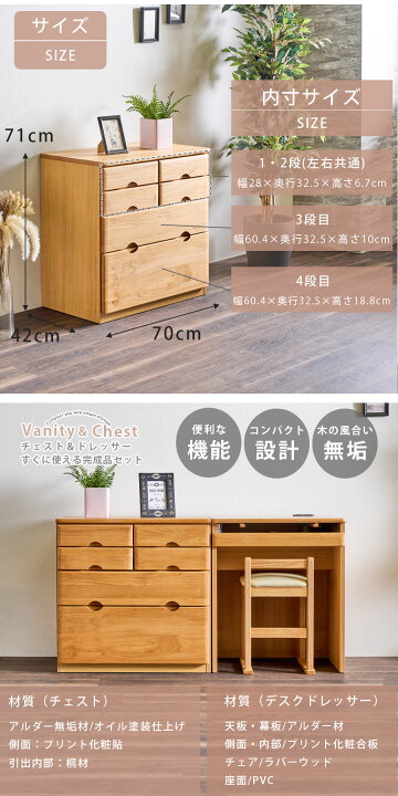 楽天市場】【10％OFFクーポン 10日01:59まで】 チェスト ドレッサー 