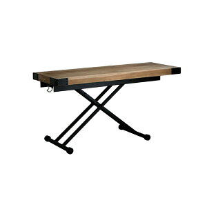 昇降テーブル リフティングテーブル 北欧 リビングテーブル ダイニングテーブル 幅140 高さ28-77 おしゃれ テーブル パイン古材 アイアン モダン シンプル ウッド ヴィンテージ 真鍮プレート