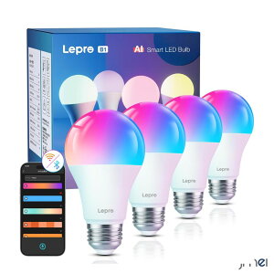 X}[gd AI LED e26 60W` 4 AlexaΉ Wi-Fid yA 806lm X}[gƖ X}[gCg 8.5W A19 APP  dF F F RGB1600F F X}zA ledd  F Bluetooth WiF