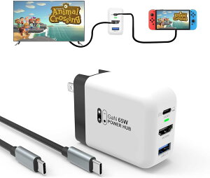 Nintendo switch�h�b�N 65W 36W USB-C �}���[�d HDMI�o�� �p�X�X���[ USB-A �����|�[�g Switch�Ή� TV���[�h �h�b�N��� PSE�F�� �ߓd���ی� �ߓd���ی� �ߔM�ی� ���^ �y�� �R���p�N�g �܂肽���݃v���O ��