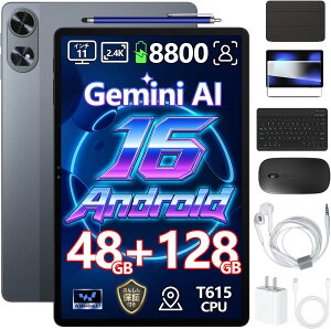 Android 16���� 11�C���` �^�u���b�g 48GB RAM 128GB ROM 2TB�g�� 8�R�A 2.4K 90Hz���t���b�V�����[�g 8800mAh�o�b�e���[ Gemini AI���� GMS�F�� �}�E�X �L�[�{�[�h �t���ی�t�B���� �Ȃ�8�_�Z�b�g�t�� ���S��