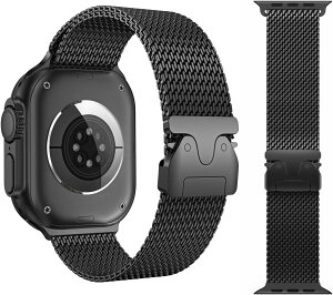 Apple Watch �o���h ���i�K����49mm�E46mm 45mm 44mm�Ή� Apple Watch Ultra3/Ultra2/Ultra Series 11/10/9/8/7/6/5/4/SE�Ή� �~���l�[�[���[�v �p���V���[�g�X�^�C���o�b�N�� �����Y �A�b�v���E�H�b�`�o���h �x���g