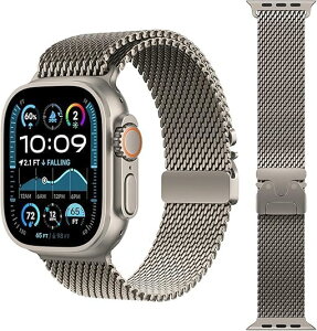 Apple Watch �o���h ���i�K����49mm�E46mm 45mm 44mm�Ή� Apple Watch Ultra3/Ultra2/Ultra Series 11/10/9/8/7/6/5/4/SE�Ή� �~���l�[�[���[�v �p���V���[�g�X�^�C���o�b�N�� �����Y �A�b�v���E�H�b�`�o���h �x���g