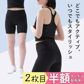 2枚目半額クーポン配布中【ヨガウェア専門店アイリー】股の線が無い！3分丈 ショートレギンス レディース 黒 スポーツウェア ヨガレギンス ホットヨガ ダイエット バイカーショーツ 水陸両用 おしゃれ 筋トレ サウナウェア スポーツジム