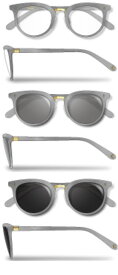 Re・aesfou＜リエスファ＞天然石配合フレーム眼鏡COLLECTION-B-グレーレンズ色＜クリア・グレー・ブラック＞眼鏡ケース付き（4色よりお選びください） プライムリンク