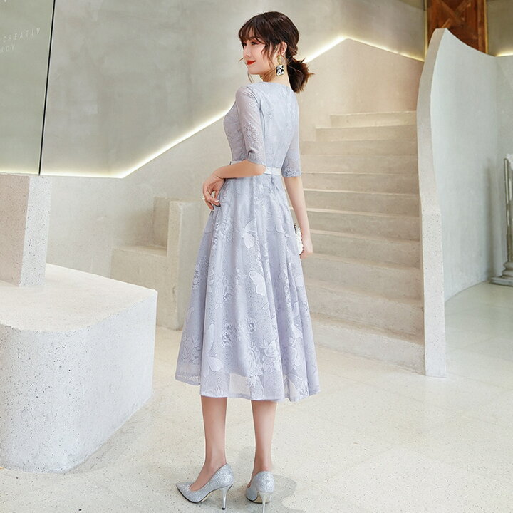 楽天市場】ドレス 刺繍 結婚式 お呼ばれ パーティードレス 二次会 卒業 