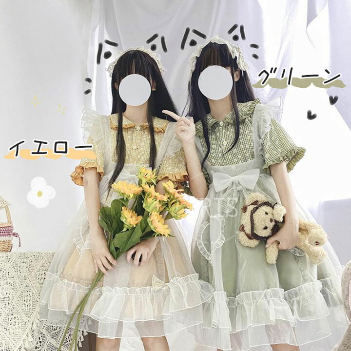 楽天市場】ロリータ服 4set スカート トップス【ヘッドバンド+ロリータ 