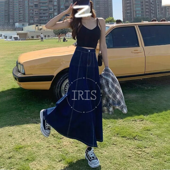 楽天市場】ヴィンテージ デニムスカート フレアスカート シンプル  