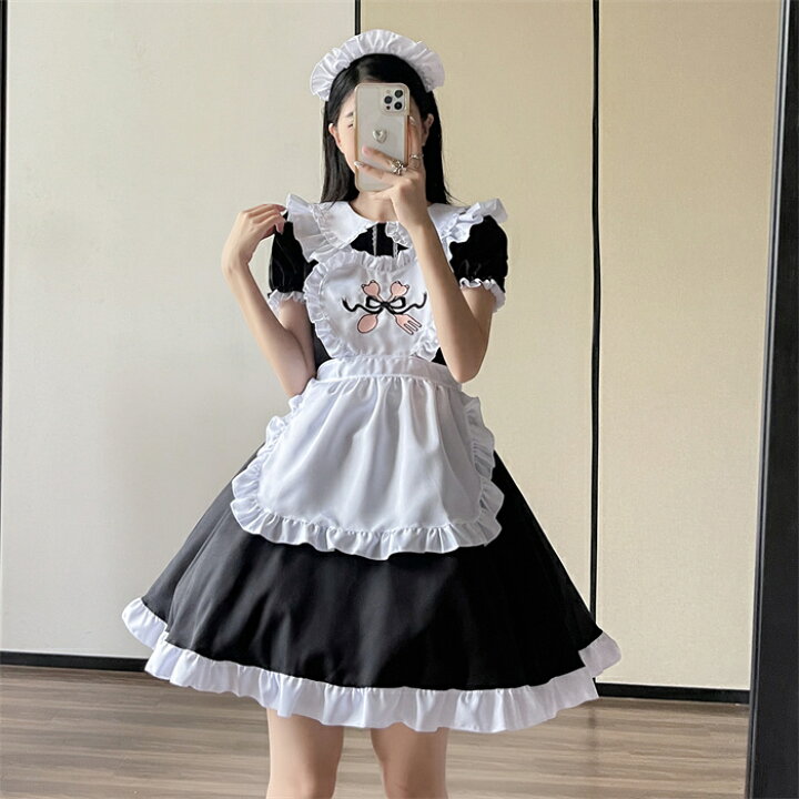 楽天市場】メイド服 ロリィタ ロリータ ワンピース コスチューム 飾り 
