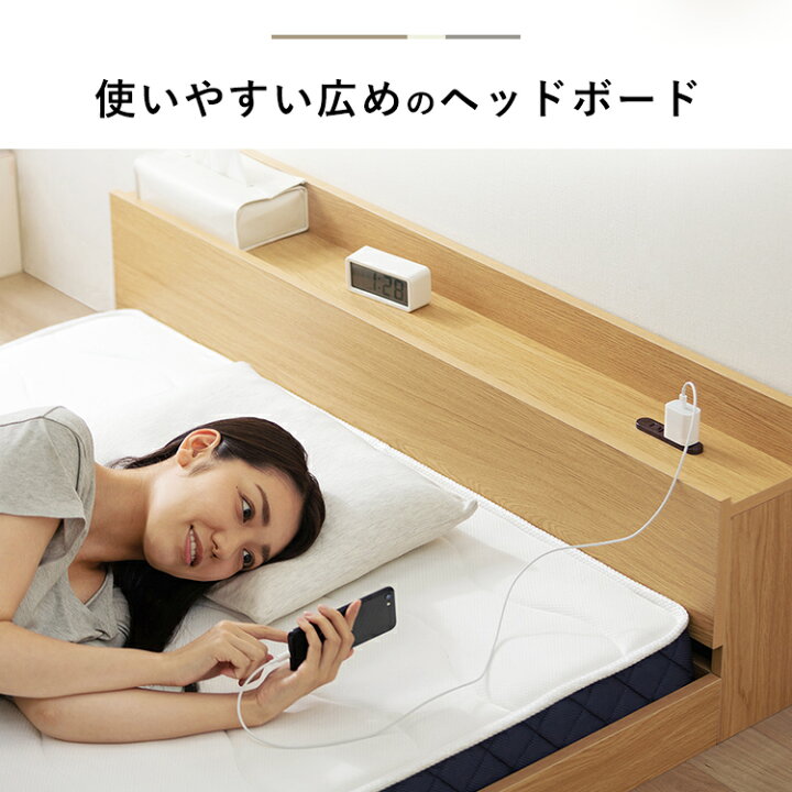 楽天市場】ベッド マットレス付き ダブル 宮付き フロアベッド SBM-D 