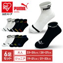 靴下 メンズ キッズ 男の子 ショート ブランド プーマ 運動会 スポーツブランド ソックス PUMA6足セット 2823719 送料無料 PUMA 靴下 スニーカー丈 クッションパイル 男性 メンズ 足底クッション ホワイト 白 PUMA 【メール便】【iris_dl03】