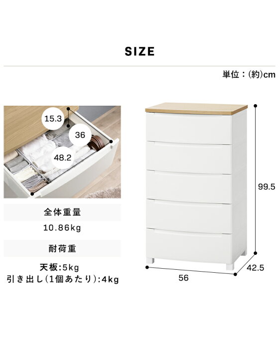 楽天市場】【公式】チェスト 5段 北欧 アイリスオーヤマ プラスチック 