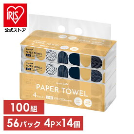 ペーパータオル ハンドタオル ソフトパックティッシュ 送料無料56パック ティッシュ まとめ買い 大容量 備蓄 防災 コンパクト 小判 4パック×14個セット 紙タオル 小サイズ 小判 100組 200枚【iris_dl03】