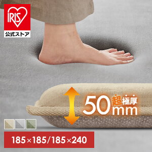 ���Ɍ�50mm�Œ�c�L���[���� �y�����z ���O ���O�}�b�g ���� ������� �k�� �}�b�g �Ɍ� 185x185cm 185x240cm �ӂ��ӂ� ���E�N�b�V���� �}�C�N�����[�g�� ACRMG-1824 �z�b�g�J�[�y�b�g�Ή� �O�~ �x�[�W