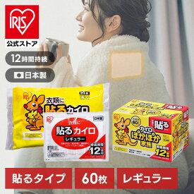 【公式】カイロ 貼る レギュラー 60枚 ぽかぽか家族 PKN-60HR アイリスオーヤマ貼るカイロ レギュラーサイズ 使い捨てカイロ 使い捨て あったかグッズ 冷え 防寒 寒さ対策 腰 脇 背中 冬 持ち運び 運動 レジャー スポーツ 【nichi】