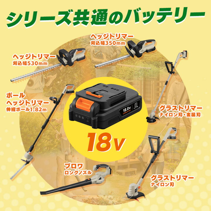 楽天市場】【公式】草刈機 草刈り機 充電式 軽量 電動芝刈機 電動草刈 