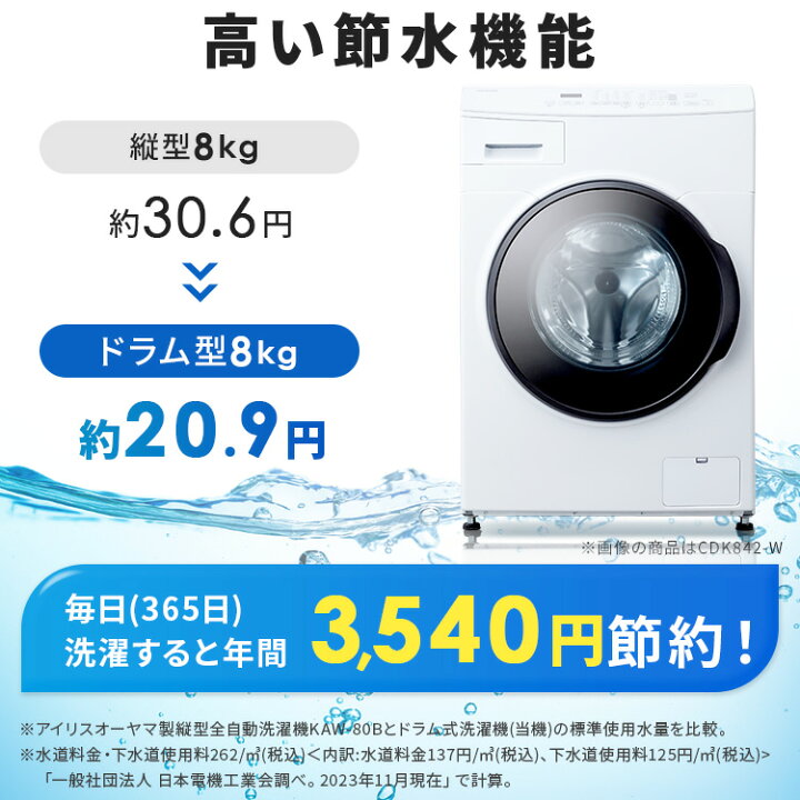 楽天市場】【公式店は2年保証】【設置無料】ドラム式洗濯機 8kg 洗濯 