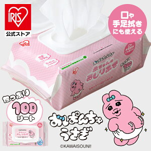 おしりふき 厚手 大判 100枚入 ふた付 純水99% 水分たっぷり 保湿成分配合 おぱんちゅうさぎ おしり拭き 新生児 赤ちゃん ベビー ウェットティッシュ 持ち運び 手口ふき 体拭き お尻拭き ア