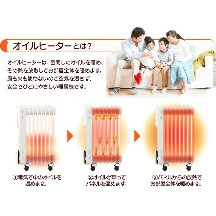 楽天市場】【公式】オイルヒーター 小型 アイリスオーヤマ IOH-1208KS 