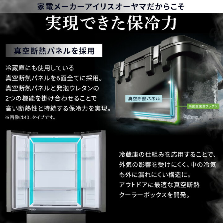 楽天市場】【公式】クーラーボックス 大型 40L アイリスオーヤマ 